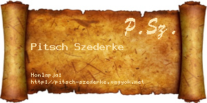 Pitsch Szederke névjegykártya